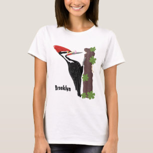T-shirt Cue drôle Pileated woodpecker dessin d'illustratio