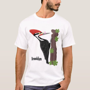 T-shirt Cue drôle Pileated woodpecker dessin d'illustratio