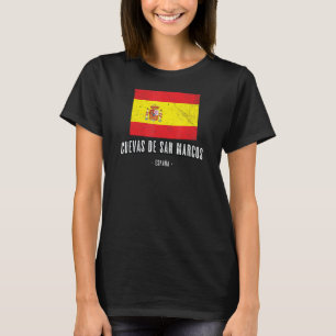 T-shirt Cuevas De San Marcos Espagne Es Drapeau Ville Band