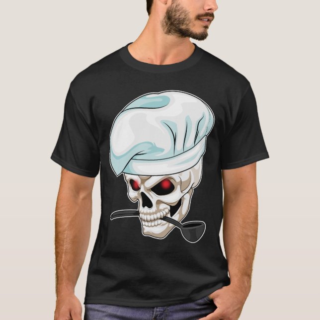 T-shirt Cuillère de Cuisine chef crâne (Devant)