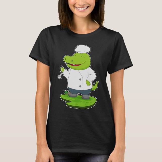 T-shirt Cuillère de Cuisine Crocodile Chef (Devant)