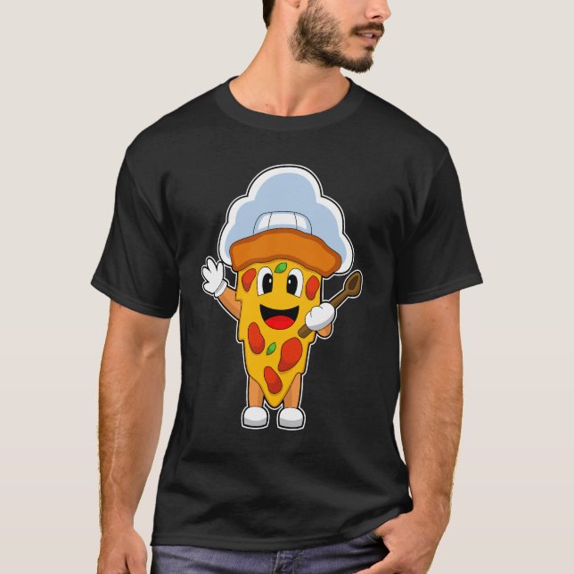 T-shirt Cuillère de Cuisine Pizza Chef (Devant)