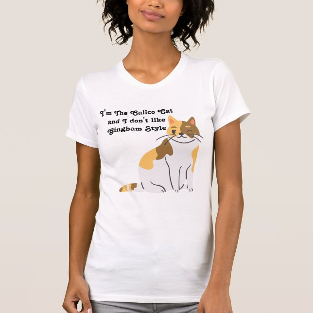 T-shirt Cuillère de En vichy de chien Calico Cat (Devant)