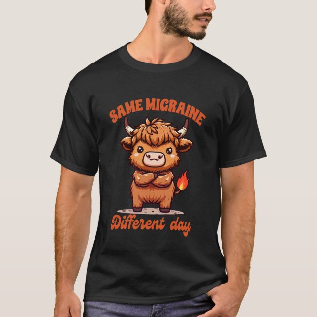 T-shirt Cuillère de migraine même vache même migraine diff (Devant)