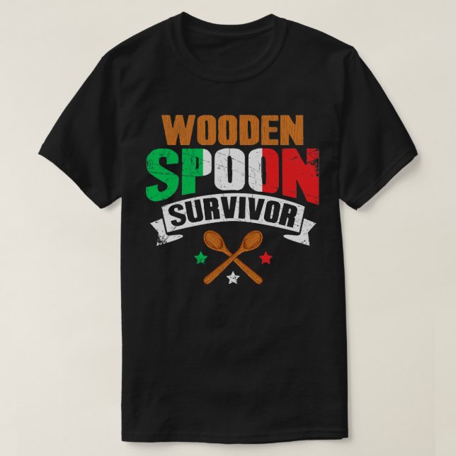 T-shirt Cuillère en bois survivant Italien (Design devant)