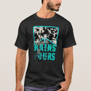 T-shirt Cuir De Vache Crâne De Taureau Quand Il Pleut à Ve