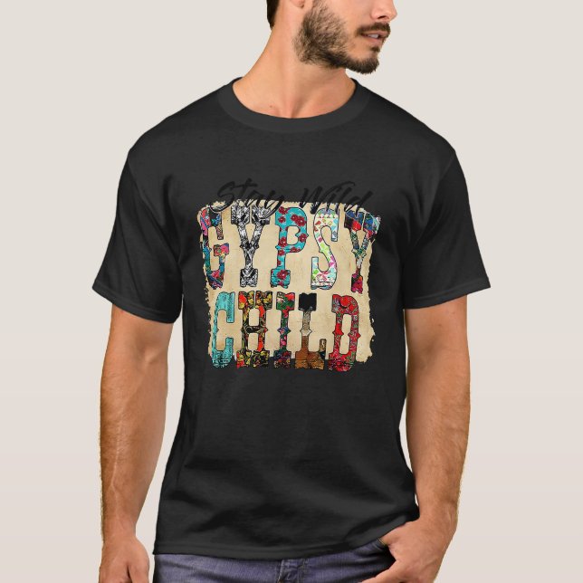 T-shirt Cuir de vache léopard Reste sauvage Enfant gitan O (Devant)