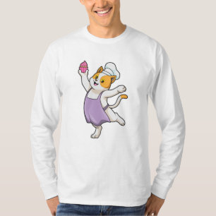T-shirt Cuire au chat avec tablier de Cuisine et muffin