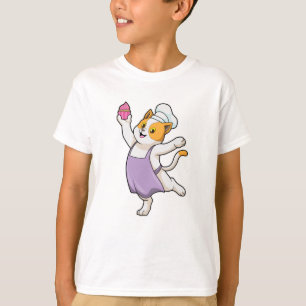 T-shirt Cuire au chat avec tablier de Cuisine et muffin