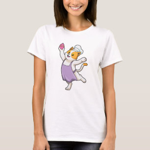 T-shirt Cuire au chat avec tablier de Cuisine et muffin
