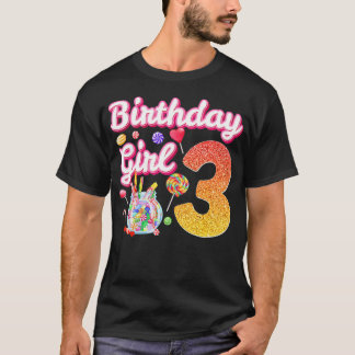 T-shirt Cuires 3e anniversaire filles sucré bonbons 3 ans