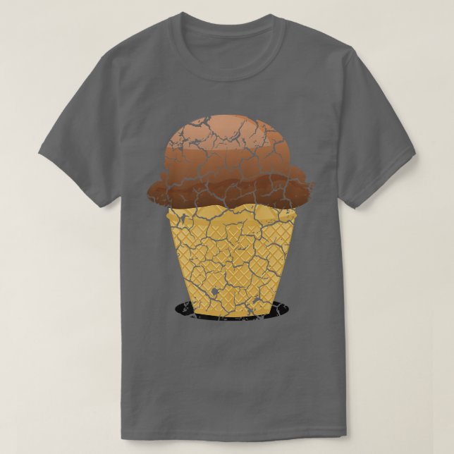 T-shirt cuisine alimentaire nourriture glace cône de crème (Design devant)