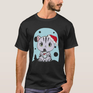 T-shirt Cuisine Américaine Shorthair Chat Noël Snowman