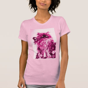 T-shirt CUISINE AVEC ROSES, Rose Fuchsia Blanc
