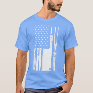 T-shirt Cuisine boucher Cool du chef du drapeau américain