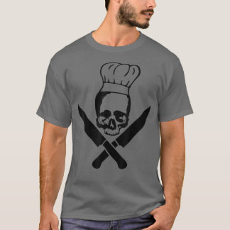 T-shirt Cuisine Chef Skeleton Crâne avec Casquette du chef