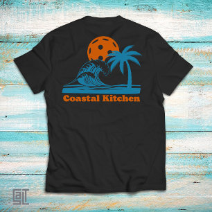 T-shirt Cuisine Côtière Pickleball Coucher de Soleil Vague