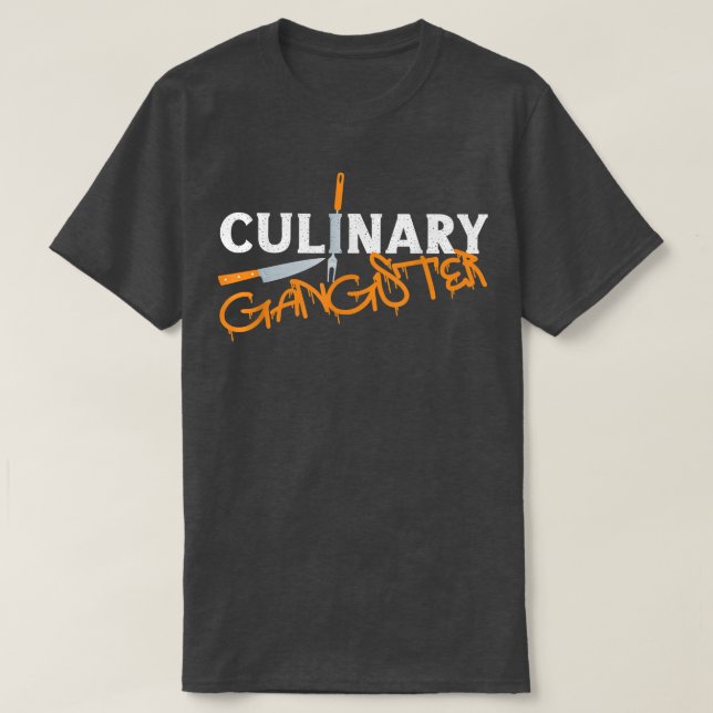 T-shirt Cuisine Cuisinier Gangster Cuisine Chef Gangst cul (Design devant)