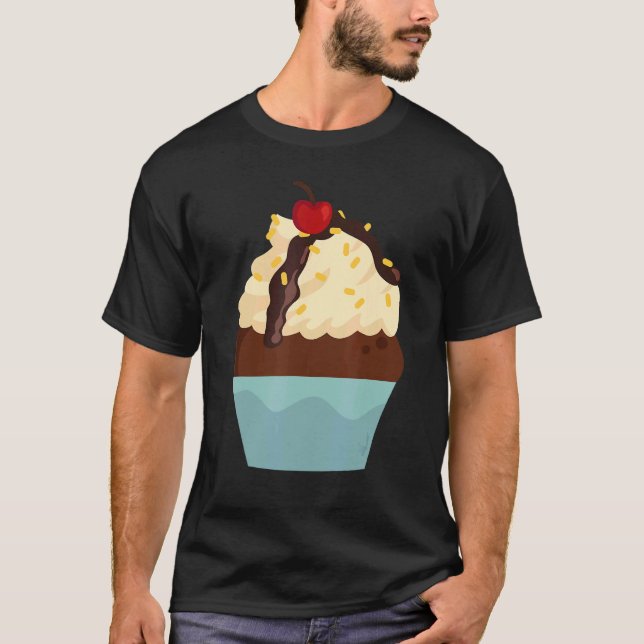 T-shirt Cuisine de Froid Cupcake Dessert Pâtisserie Chef B (Devant)