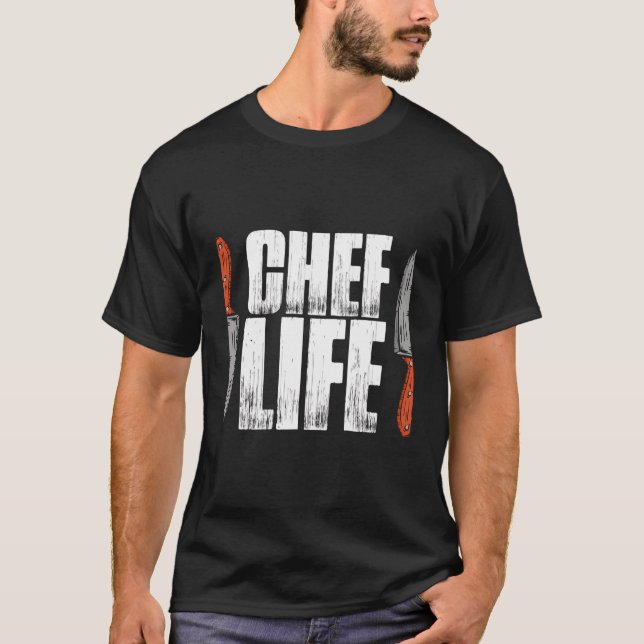 T-shirt Cuisine De Vie Du Chef Boucher Cuisine D'Art Culin (Devant)