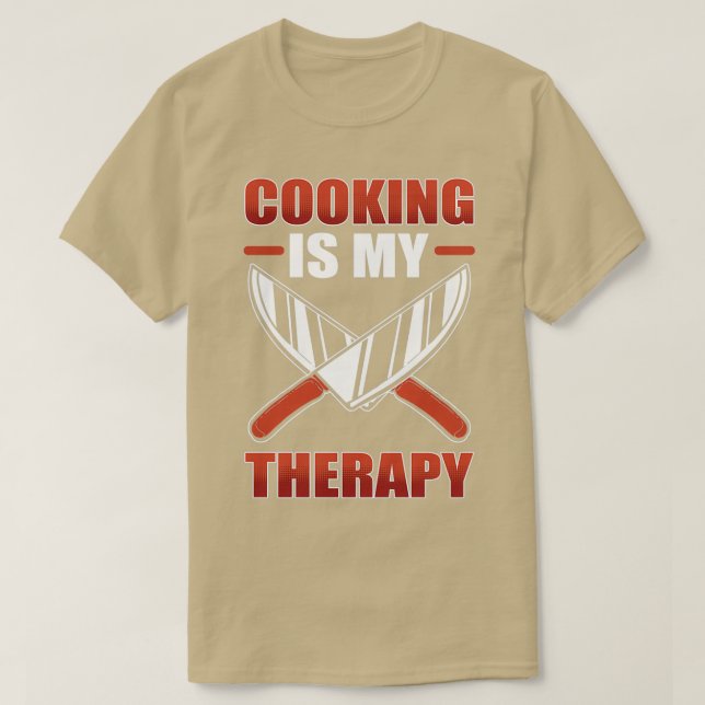 T-shirt Cuisine Est Ma Thérapie Cuisine Chef (Design devant)