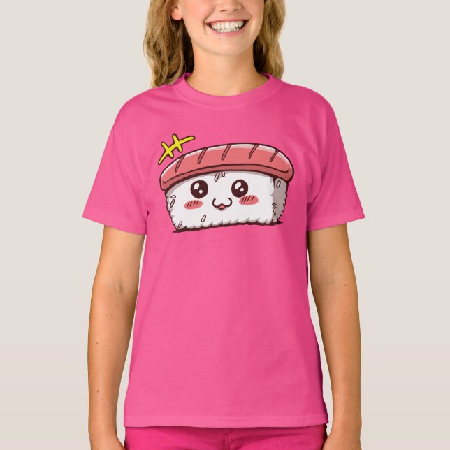 T-shirt Cuisine japonaise sushi kawaii (Devant)