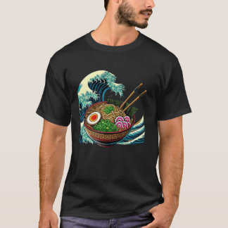 T-shirt Cuisine japonaise Wave Art Noodé Nourriture Soupe 