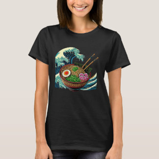 T-shirt Cuisine japonaise Wave Art Noodé Nourriture Soupe 