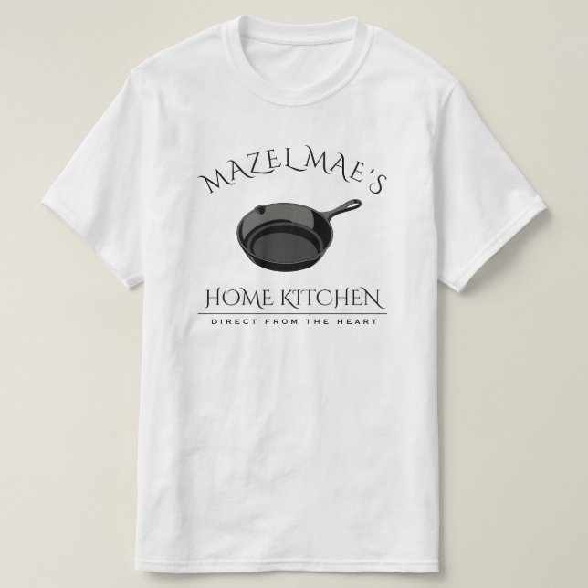 T-shirt cuisine maison personnalisée poêle en fonte (Design devant)