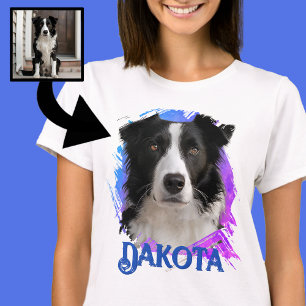 T-shirt Cuisine moderne et amusante Bordure Bleue Collie C