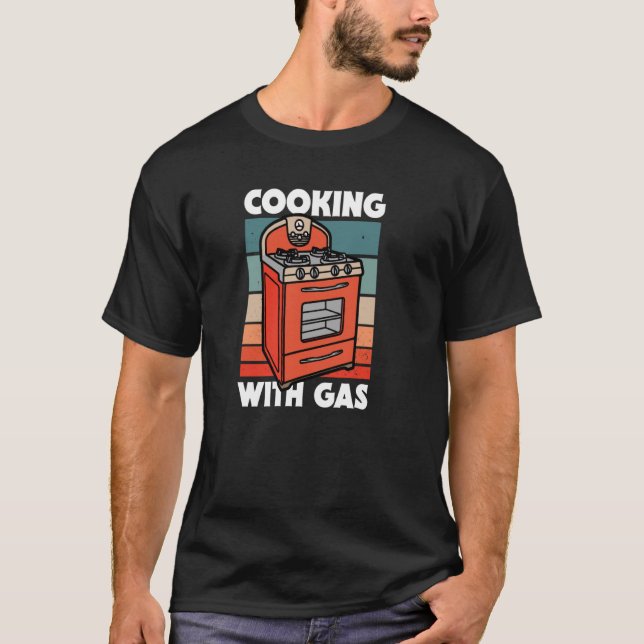 T-shirt Cuisine Rétro Avec Gaz Pro Manifestation De Réserv (Devant)