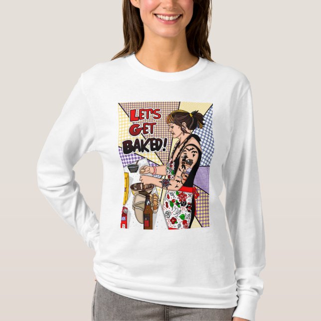 T-shirt Cuisine rétro Pop Art Tattoo Lady Cuisine (Devant)