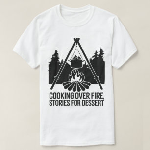T-shirt Cuisine Rustique De Feu De Campagne Sous La Nuit D