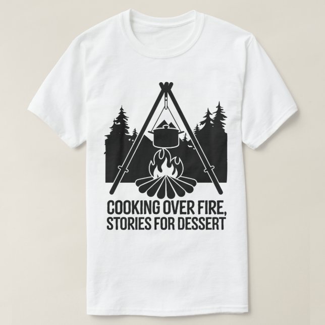 T-shirt Cuisine Rustique De Feu De Campagne Sous La Nuit D (Design devant)