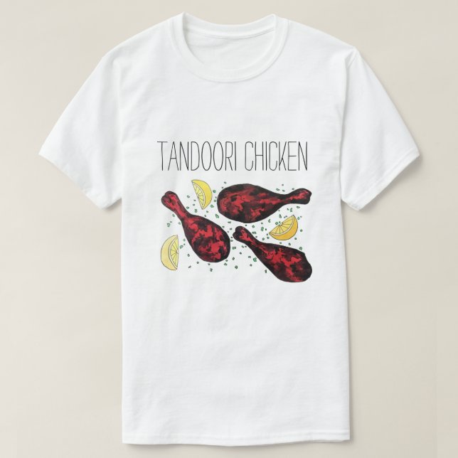 T-shirt Cuisine Tandoor de nourriture indienne Poulet Tand (Design devant)