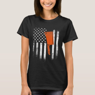 T-shirt Cuisinier de couteau de caressage Usa Drapeau Chef
