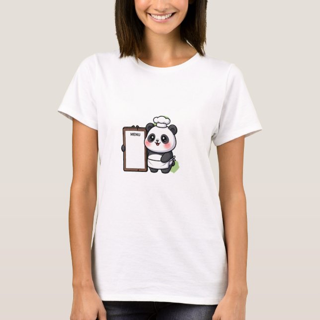 T-shirt Cuisinier Panda Mignon (Devant)