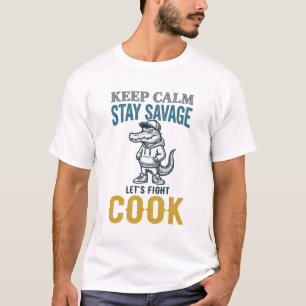 T-shirt Cuisinier Sauvage Alligator Gravure Vintage Graphi
