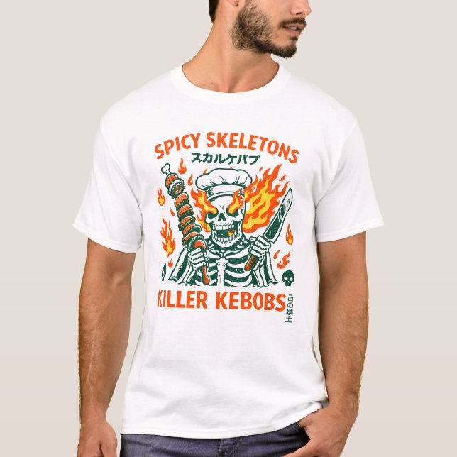 T-shirt Cuisinier squelette épicé (Devant)