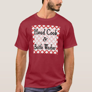 T-shirt Cuisinière à la tête et lave-bouteille Cuisine Dir