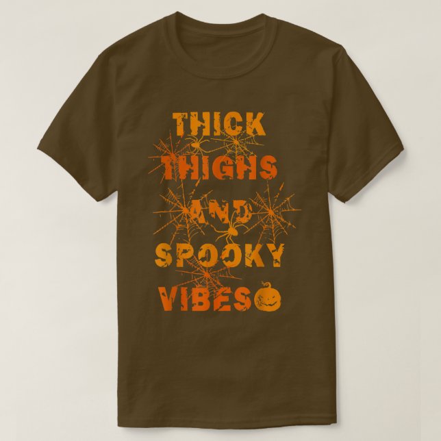 T-shirt Cuisse Épaisse Et Vibes Éffrayantes Partie Nuit Ha (Design devant)