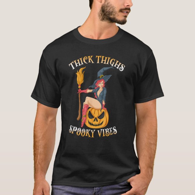 T-shirt Cuisse épaisse - Vibes Éffrayantes Costume Hallowe (Devant)
