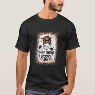 T-shirt Cuisse Épaisse Vibes Éffrayantes Et Lady Hallow Bl