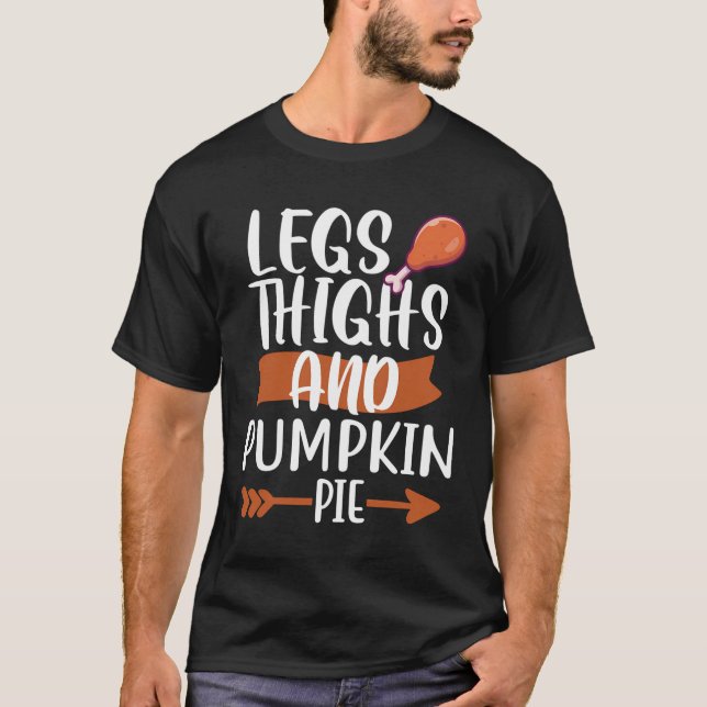 T-shirt Cuisse Jambes Et Citrouille Tarte Drôle Thanksgivi (Devant)
