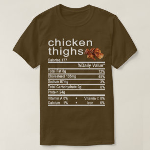 T-shirt cuisses de poulet étiquette de la valeur nutritive