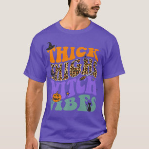 T-shirt Cuisses épaisses vibes sorcière Léopard Citrouille