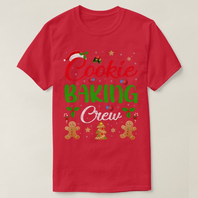 T-shirt Cuisson biscuit Crew pain d'épice Noël (Design devant)