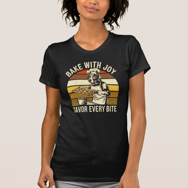 T-shirt Cuisson Chien Retro Chef - Drôle Cookie Lover Cade (Devant)