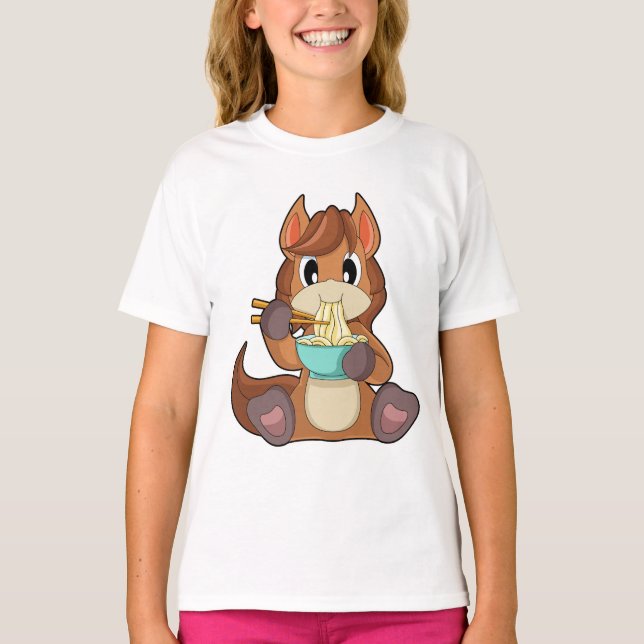 T-shirt Cuisson de ramen par Horse Cook (Devant)