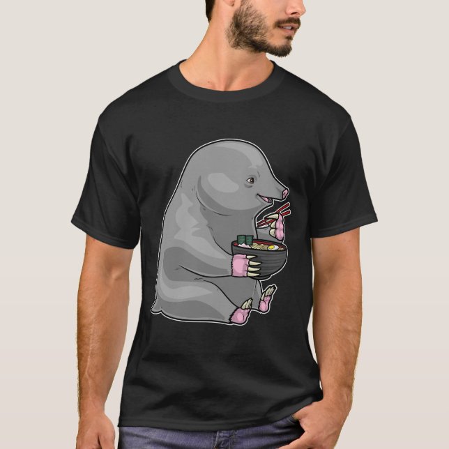 T-shirt Cuisson de ramen par le cuisinier taupe (Devant)